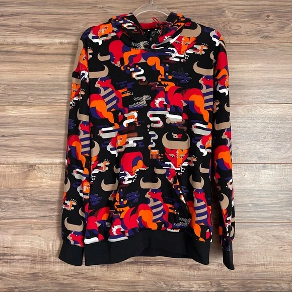 adidas CNY GFX All Over Print Year of the Ox Hoodie Sweatshirt GQ8838 Men’s  S